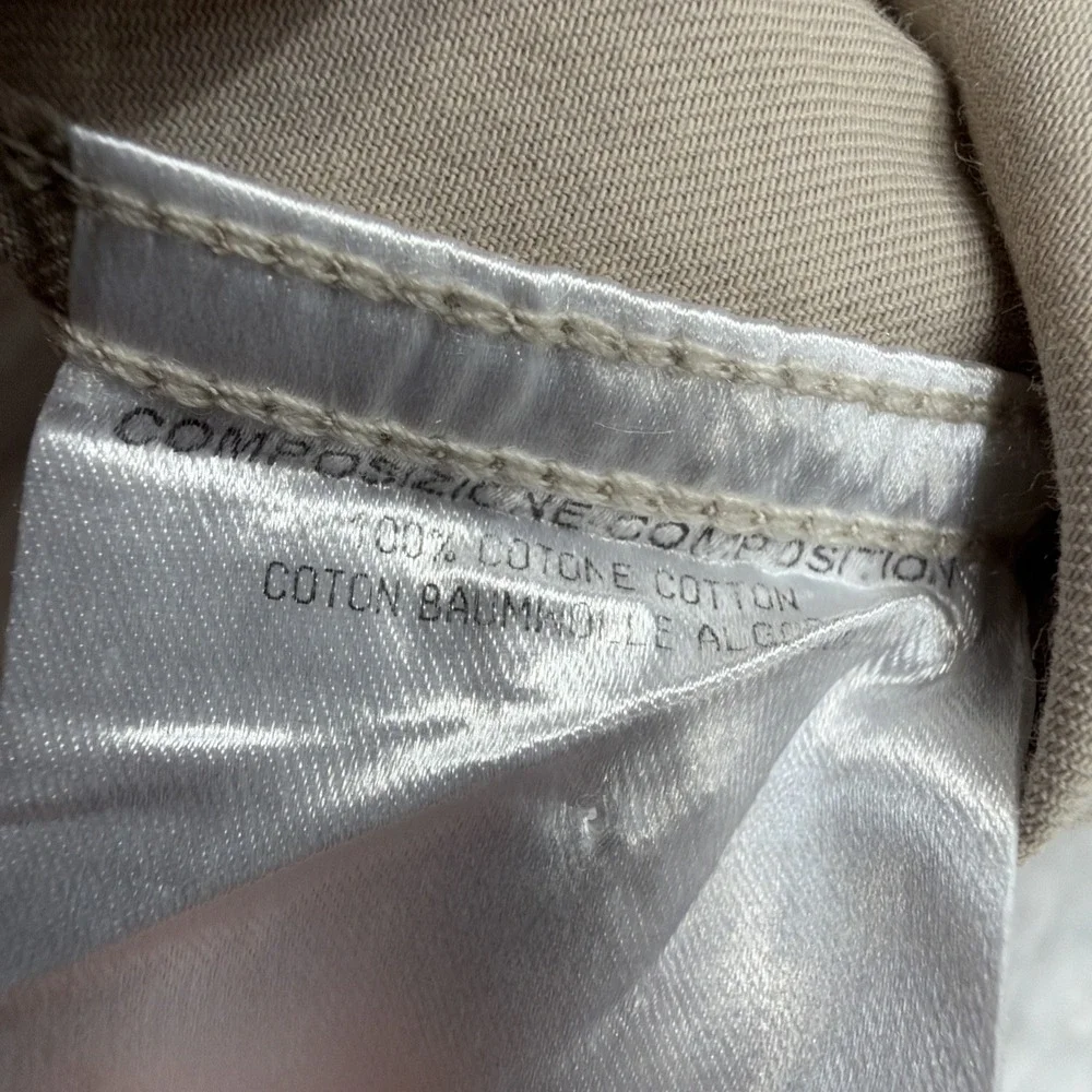 GUCCI Mens Shirt 39 15.5 Beige Long Sleeve Button Made in Italy Logo Safari Rare